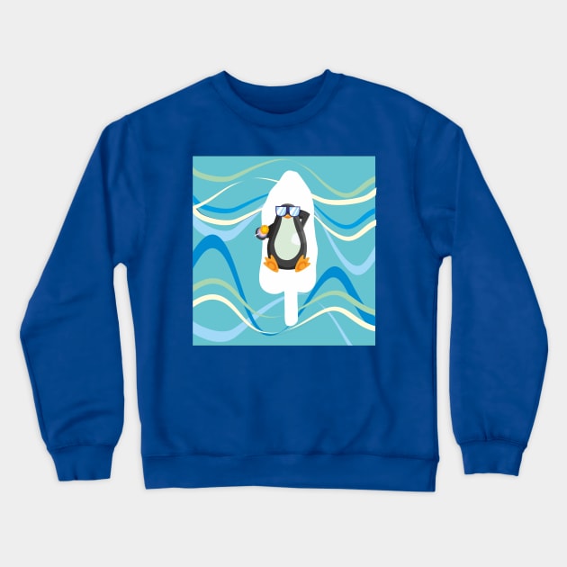 Wintery summer and penguin Crewneck Sweatshirt by Vapison